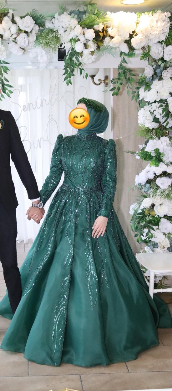 Yeşil tesettür nişanlık - Görsel 3