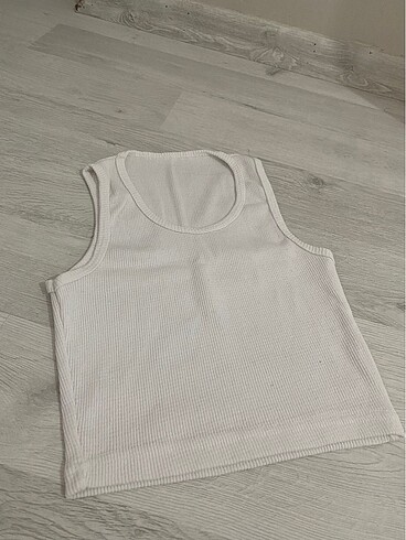 beyaz fitilli crop atlet