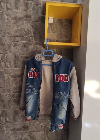 Kapüşonlu Gri Denim Erkek Çocuk Ceket - Görsel 2