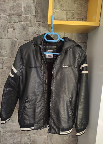 Siyah Deri Erkek Çocuk Ceket - Görsel 2