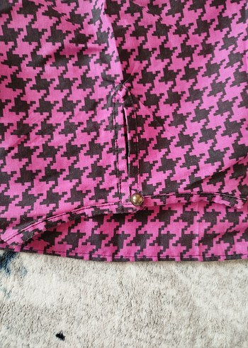 Uzun Kollu Pembe Bohem gömlek - Görsel 3