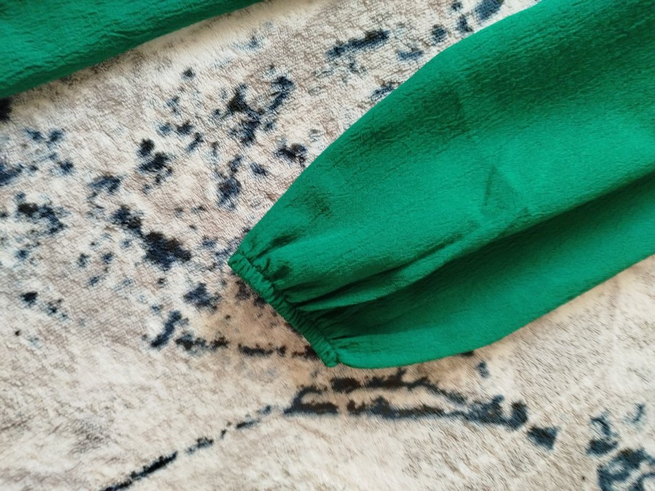 Düğmeli Yeşil Uzun Kollu Hamile Gömlek - Görsel 3