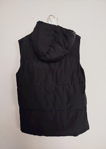 Fermuarlı Siyah Kapüşonlu Kadın Yelek - Görsel 3