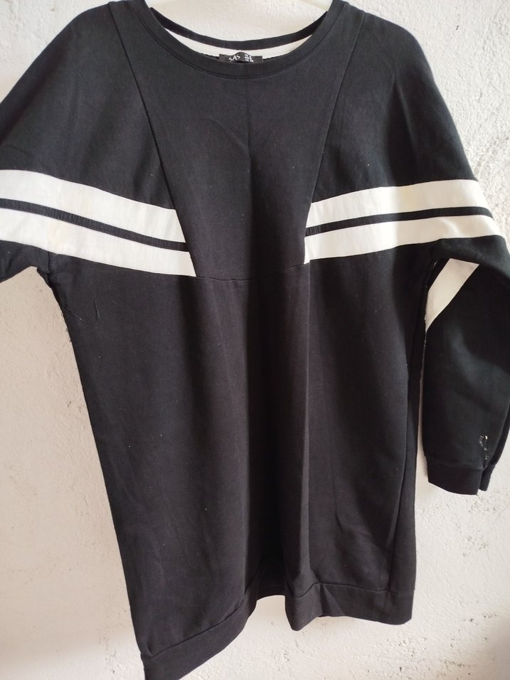 Siyah Çizgili Uzun Kollu Sweatshirt - Görsel 2