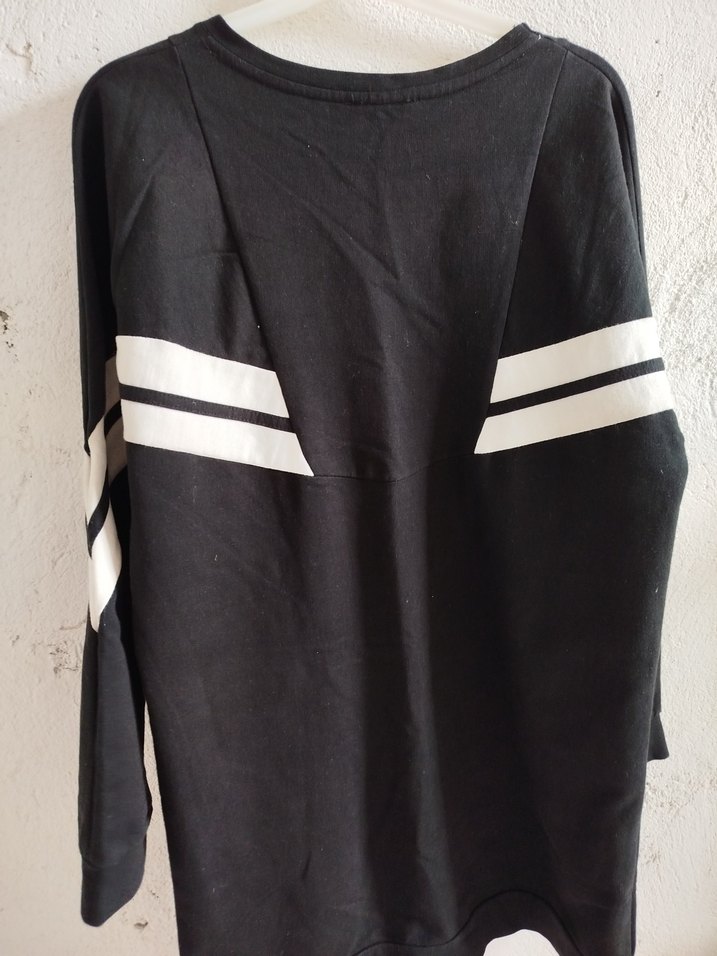 Siyah Çizgili Uzun Kollu Sweatshirt - Görsel 5