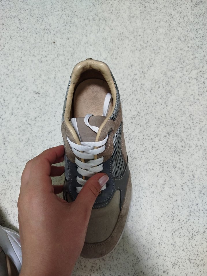 Bej Gri Süet Kadın Spor Ayakkabı - Görsel 5