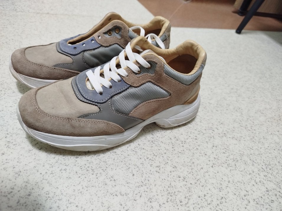 Bej Gri Süet Kadın Spor Ayakkabı - Görsel 2