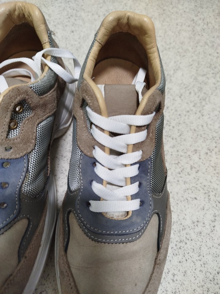 Bej Gri Süet Kadın Spor Ayakkabı - Görsel 3