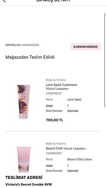 Beden Renk Vs losyon 2li set
