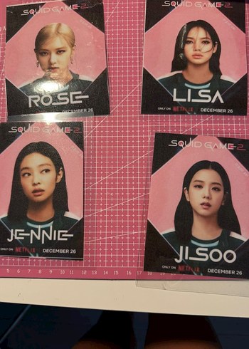 4 adet blackpink squid game fotokart