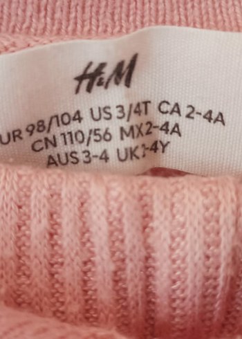 4 Yaş Beden pembe Renk Pembe Oversize Kız Triko Kazak