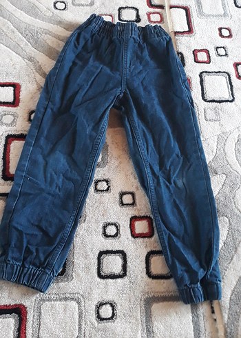 Erkek Çocuk Gri Mavi Elastik Belli Kot Pantolon