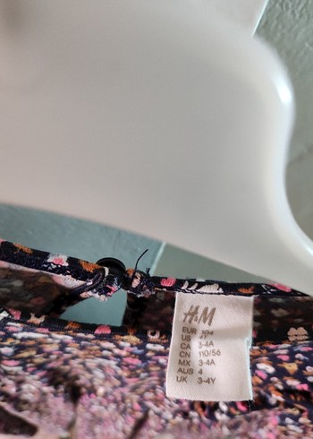 H&M Uzun Kollu, Fırfırlı Kız Çocuk Elbisesi