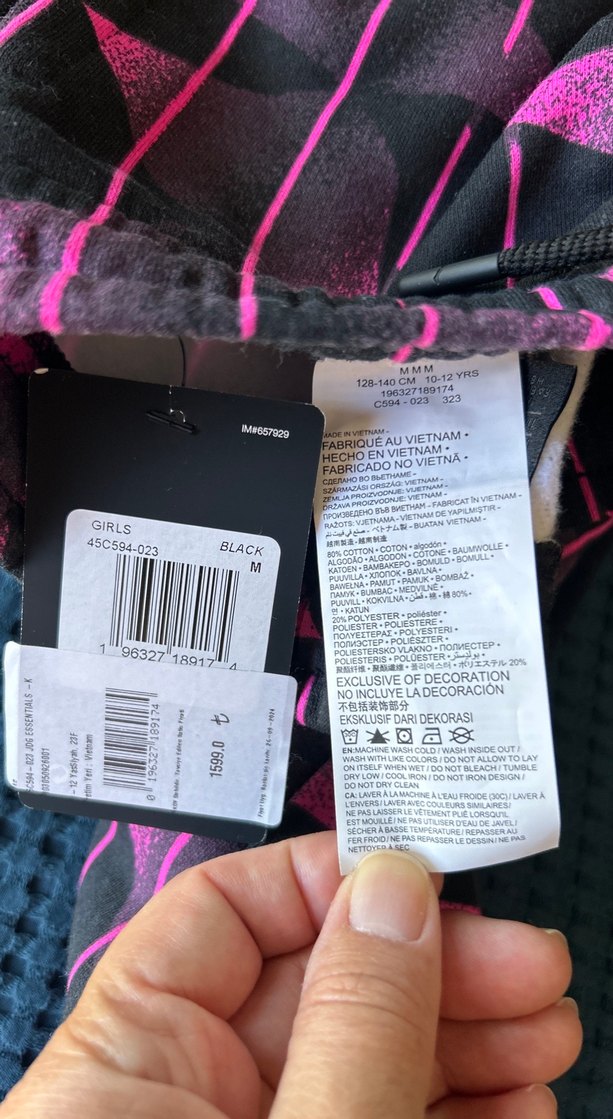 Kız çocuk 10-12 yaş Pembe Desenli Kadın Eşofman Altı - Görsel 3