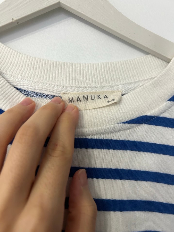 Mavi Çizgili Hamile Uzun Kollu Tişört - Görsel 3