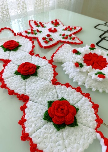 Çiçekli lif seti - Görsel 5