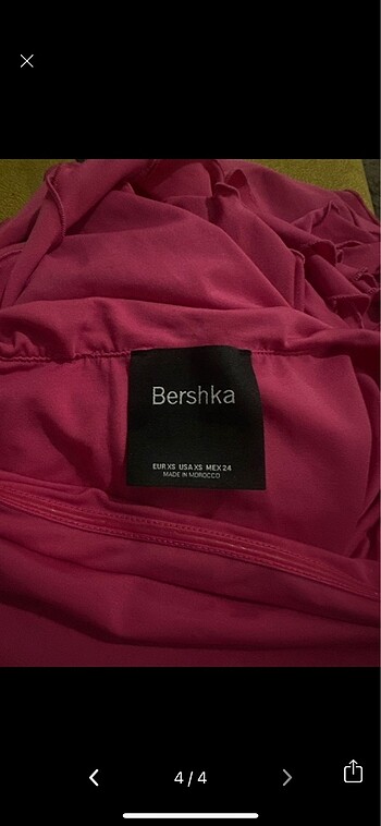 xs Beden pembe Renk Bershka fırfırlı drapeli elbise