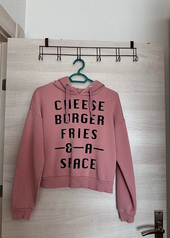 Pembe Baskılı Salaş Sweatshirt