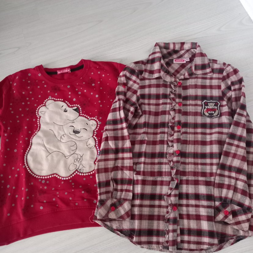 Kız Çocuk Uzun Kollu Kırmızı Baskılı Sweatshirt - Görsel 4