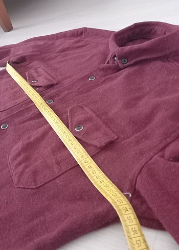 Bordo Erkek Düğmeli Uzun Kollu Gömlek - Görsel 4