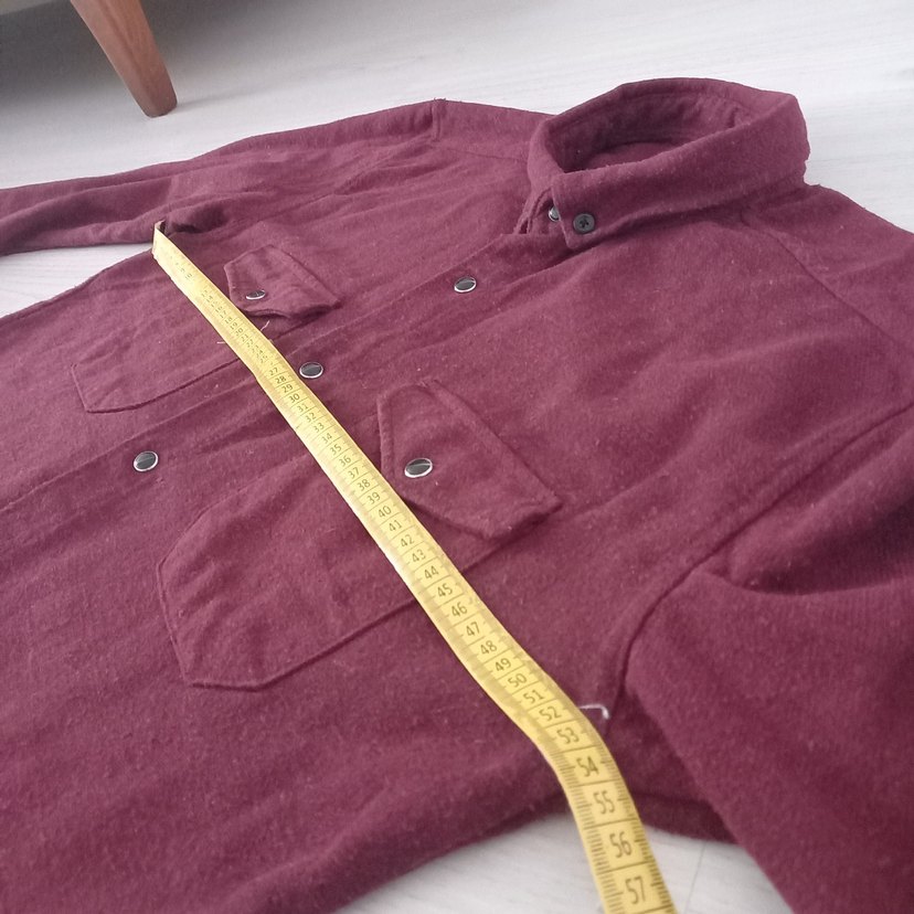 Bordo Erkek Düğmeli Uzun Kollu Gömlek - Görsel 4