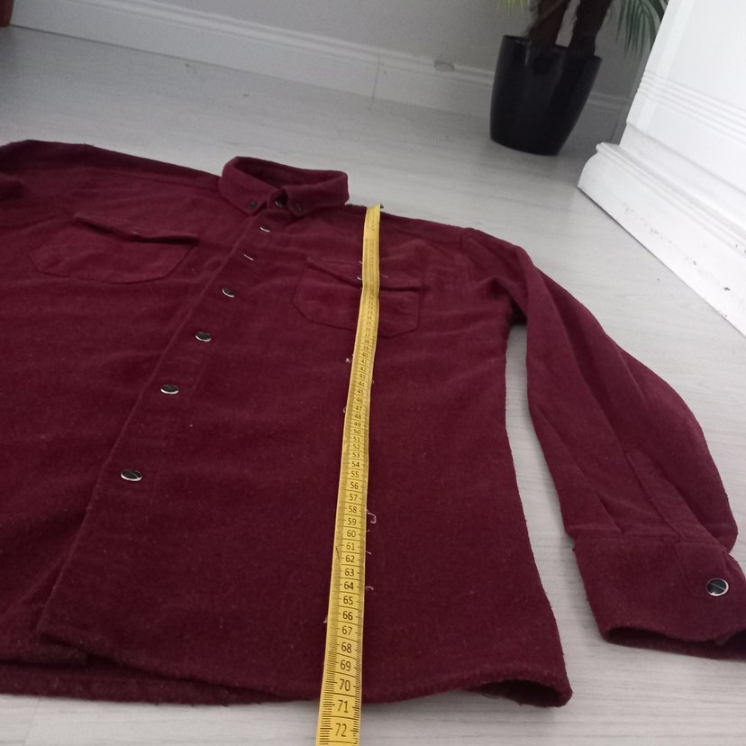 Bordo Erkek Düğmeli Uzun Kollu Gömlek - Görsel 5