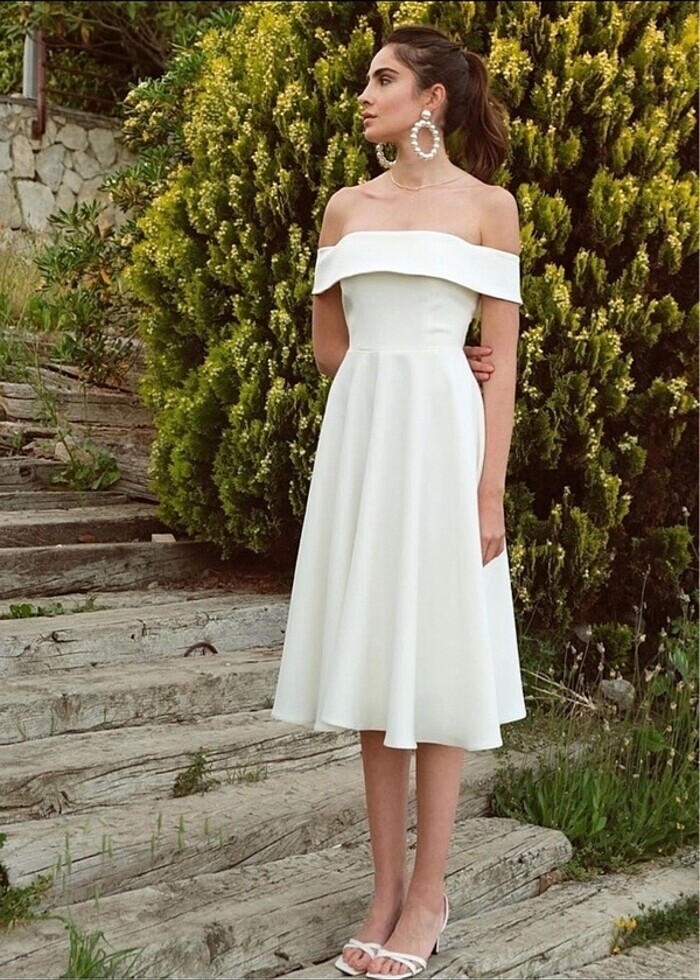 Atolye No:6 volanlı midi boy elbise nişan elbisesi - Görsel 3