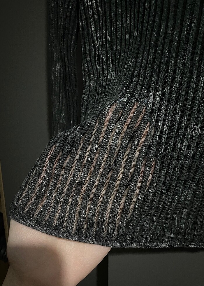 uzun kollu tül crop - Görsel 3