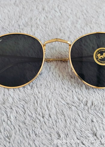 RayBan Round Metal. Deri Rayban kılıf ve silme bezi set olarak - Görsel 4
