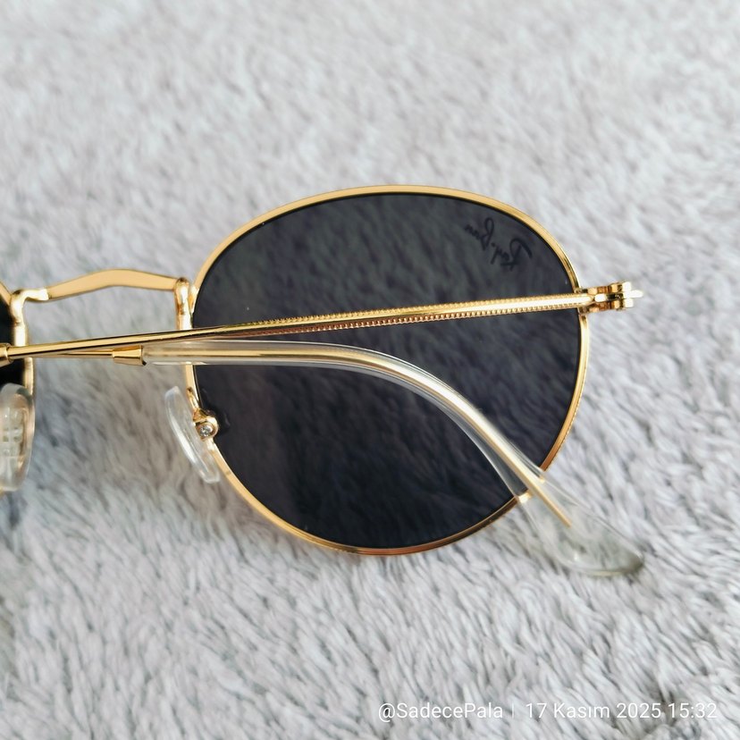 RayBan Round Metal. Deri Rayban kılıf ve silme bezi set olarak - Görsel 5