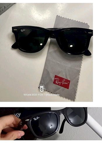 RayBan Wayfarer.Ray-Ban Deri Kılıf Ve Silme Bezi ile set halinde - Görsel 3