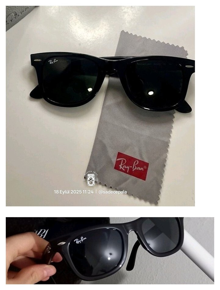 RayBan Wayfarer.Ray-Ban Deri Kılıf Ve Silme Bezi ile set halinde - Görsel 3