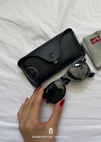 RayBan Wayfarer 2140RayBan Deri Kılıf -Silme Bezi ile Set Olarak - Görsel 5