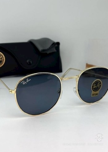 RayBan Round Metal. Deri Rayban kılıf ve silme bezi set olarak - Görsel 3