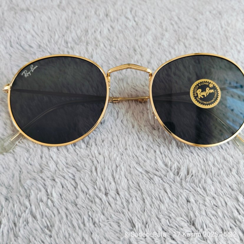 RayBan Round Metal. Deri Rayban kılıf ve silme bezi set olarak - Görsel 5