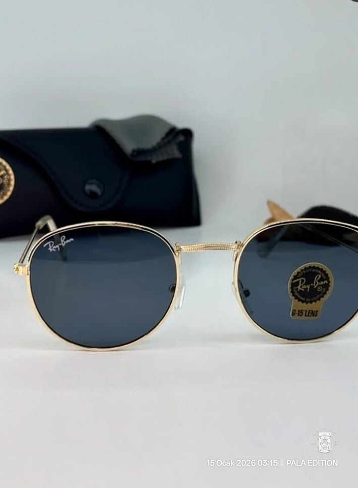 RayBan Round Metal. Deri Rayban kılıf ve silme bezi set olarak - Görsel 4
