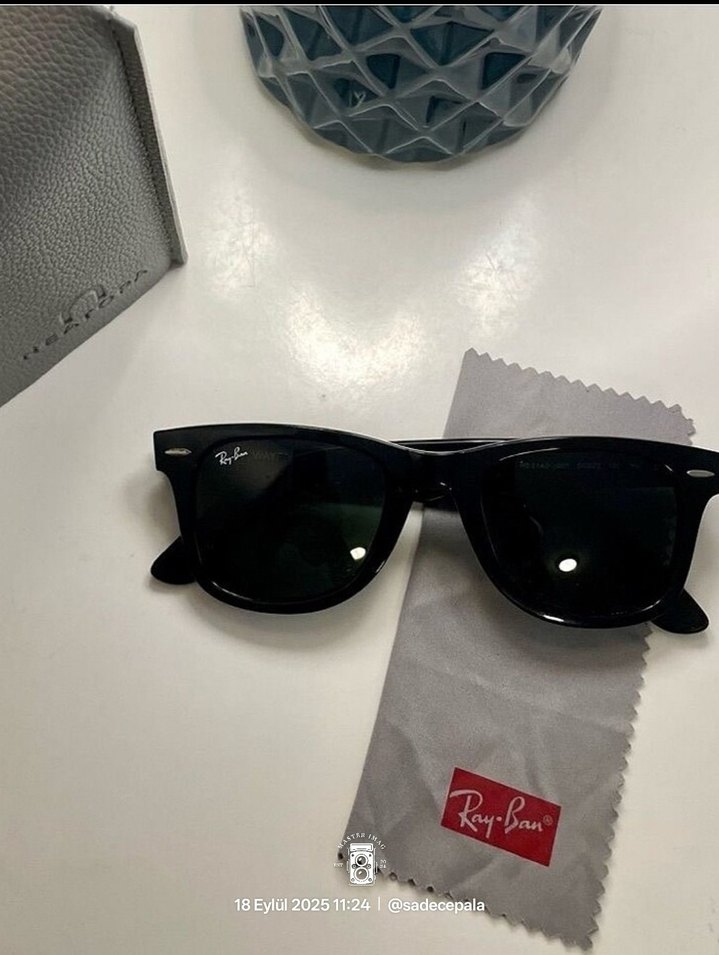 RayBan Wayfarer RayBan Deri Kılıf - Silme Bezi ile Set Olarak - Görsel 4