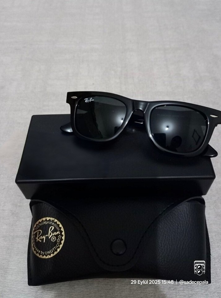 RayBan Wayfarer 2140RayBan Deri Kılıf -Silme Bezi ile Set Olarak - Görsel 2