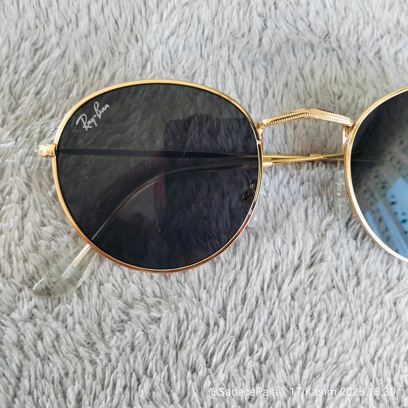 RayBan Round Metal. Deri Rayban kılıf ve silme bezi set olarak - Görsel 4