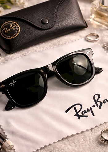 Ray-Ban Güneş Gözlüğü Deri kılıf ve silme bezi anahtarlık hediye - Görsel 2
