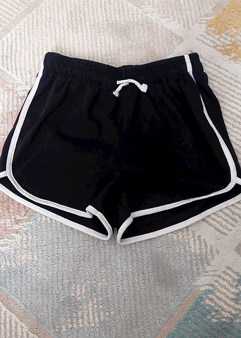 m Beden siyah Renk Kadın Siyah Biyeli Mini Spor Şort