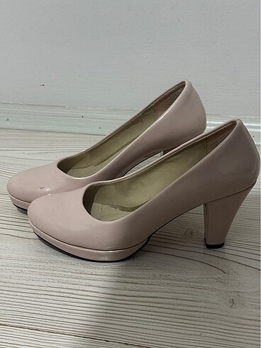 Pudra pembesi kadın topuklu ayakkabı - Görsel 2