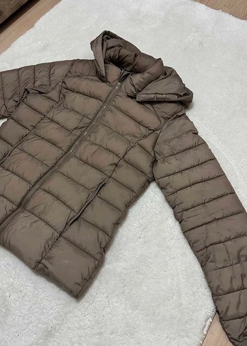 Kadın Bej Midi Mont, Kapüşonlu, Suni Kürk Detaylı - Görsel 3