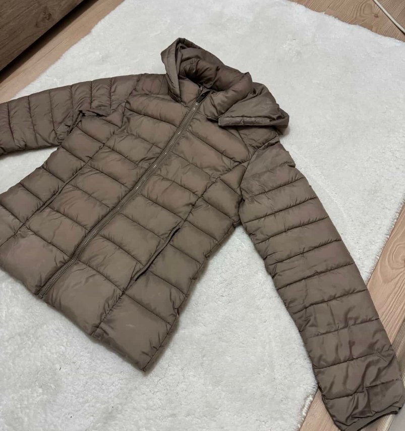 Kadın Bej Midi Mont, Kapüşonlu, Suni Kürk Detaylı - Görsel 3