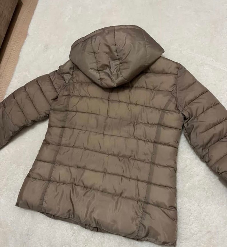 Kadın Bej Midi Mont, Kapüşonlu, Suni Kürk Detaylı - Görsel 4