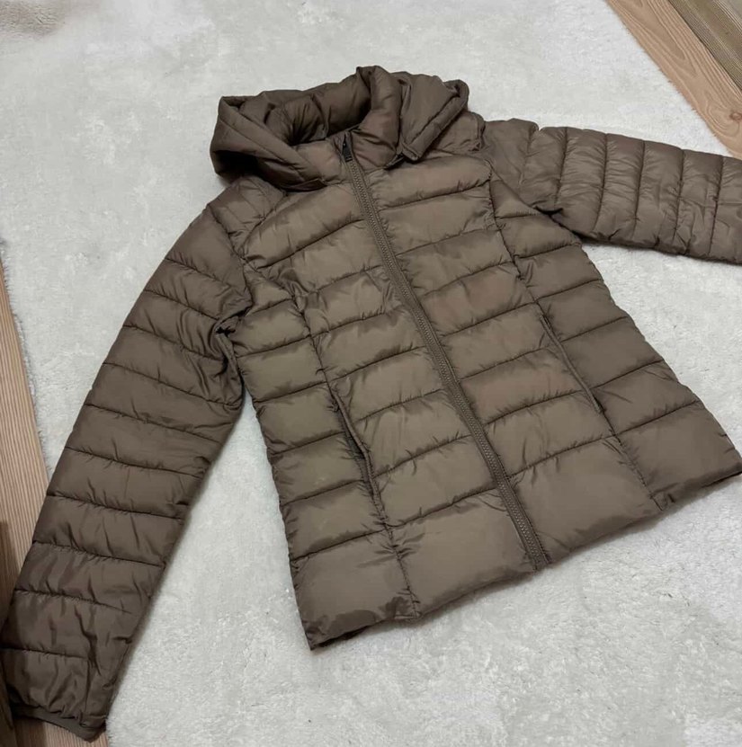 Kadın Bej Midi Mont, Kapüşonlu, Suni Kürk Detaylı - Görsel 2