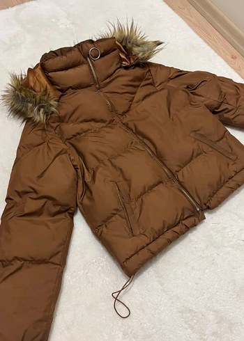 Kürklü Kahverengi Kadın Mont - Görsel 3