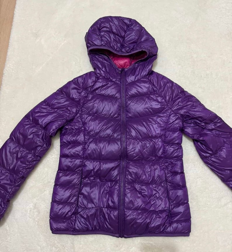 Mor Kapüşonlu Kadın mont - Görsel 2