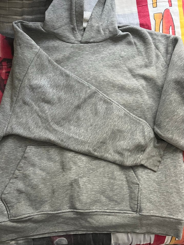 Gri Kapüşonlu Kadın Sweatshirt - Görsel 2