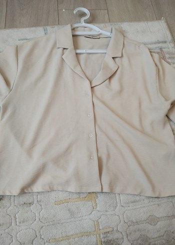 Zara Bej Kısa Kollu Kadın Gömlek